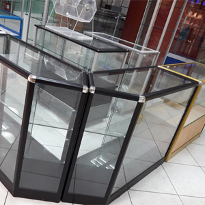 aluminium and glass counter